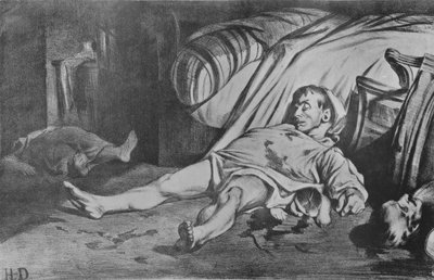 La Rue Transnonian, 1834 de Honoré Daumier