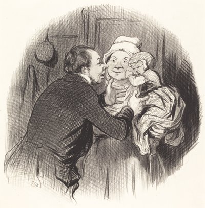 La visita a la nodriza de Honoré Daumier