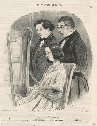 La dama que cultiva las artes de Honoré Daumier