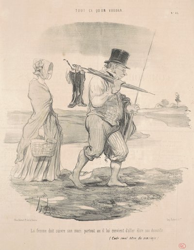 La mujer debe seguir a su marido de Honoré Daumier