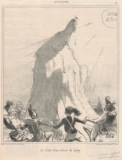 La fundición de un coloso de nieve de Honoré Daumier