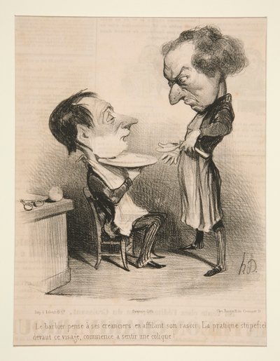 El Barbero piensa en sus acreedores de Honoré Daumier