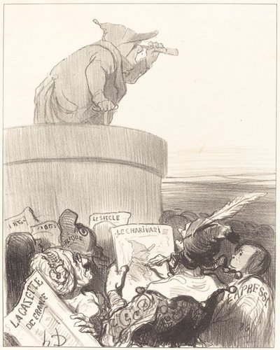 El Constitucional contemplando el horizonte político de Honoré Daumier