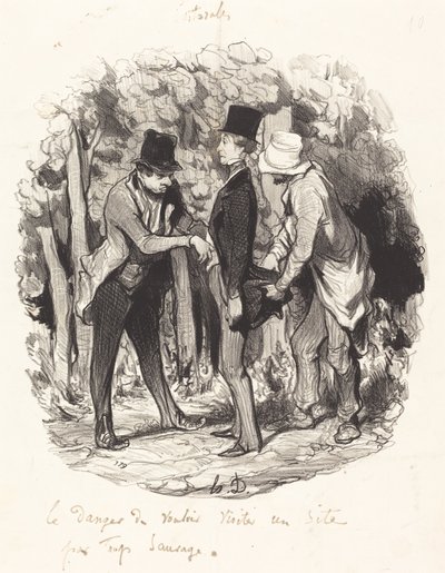 El peligro de... visitar un sitio demasiado salvaje de Honoré Daumier