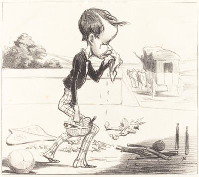 ¡El joven Estancelin está obligado a volver a clase! de Honoré Daumier
