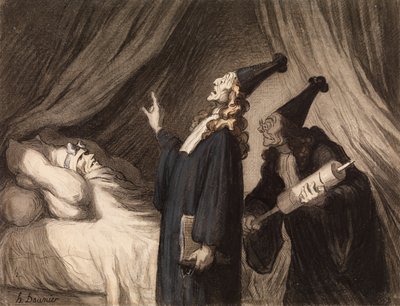El enfermo imaginario, c.1850 de Honoré Daumier