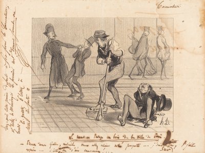 El nuevo pavimento de madera... de París de Honoré Daumier