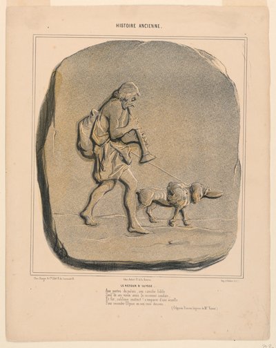 El Regreso de Ulises, lámina 7 de la Historia Antigua de Honoré Daumier