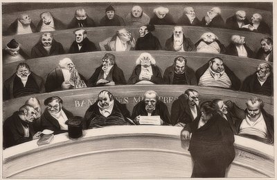Le Ventre législatif. Aspectos de los bancos ministeriales de la cámara no prostituida de 1834 / El vientre legislativo. Vista de los bancos del gabinete de la cámara no prostituida de 1834. 1834 de Honoré Daumier