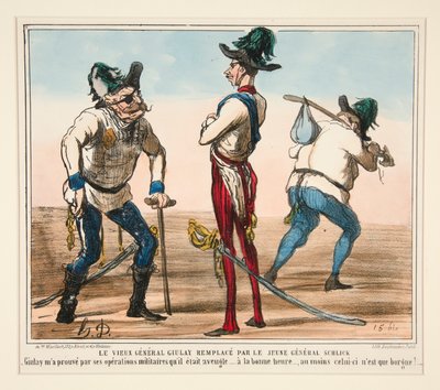 El viejo general Giulay reemplazado por el joven general Schlick de Honoré Daumier