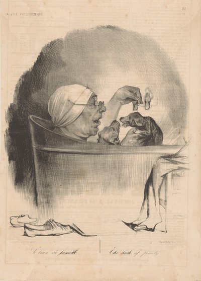 El baño de la familia, 1837 de Honoré Daumier