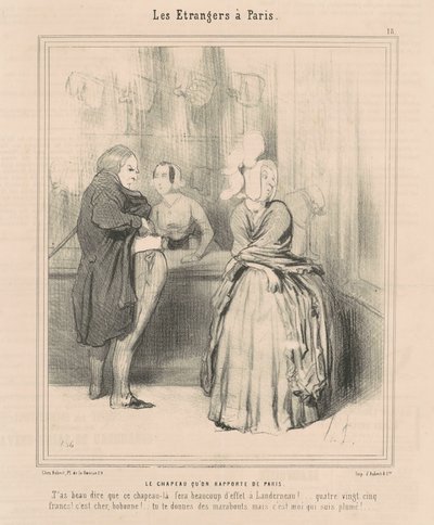 El sombrero que traen de París de Honoré Daumier