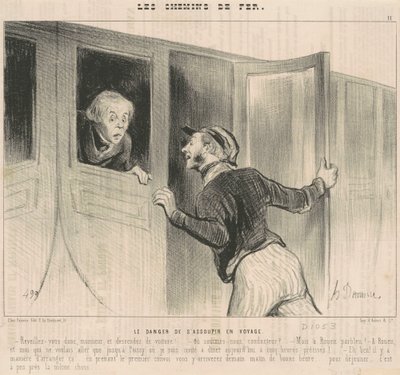 El peligro de dormirse en el viaje de Honoré Daumier