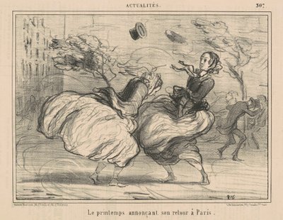 La primavera anunciando su regreso a París de Honoré Daumier