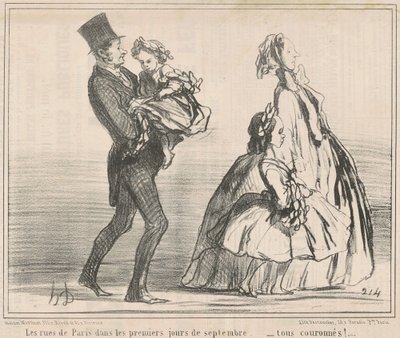 Las calles de París en los primeros días de septiembre... de Honoré Daumier