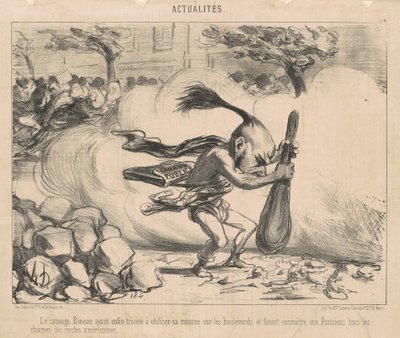 El salvaje Bineau teniendo... de Honoré Daumier