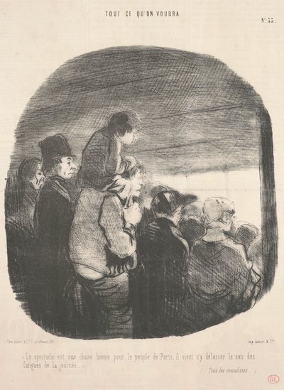 El espectáculo es una cosa buena para el pueblo de París ... de Honoré Daumier