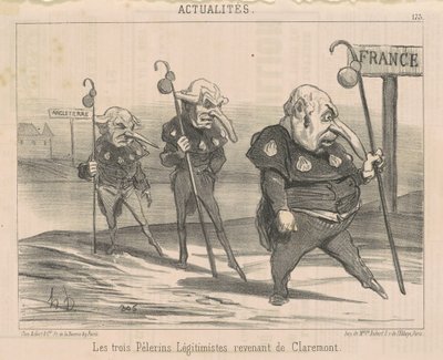 Los tres legitimistas ... regresando de Claremont de Honoré Daumier