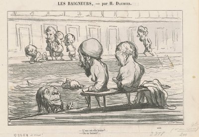 ¿Está buena el agua?... / Agua llena de Honoré Daumier