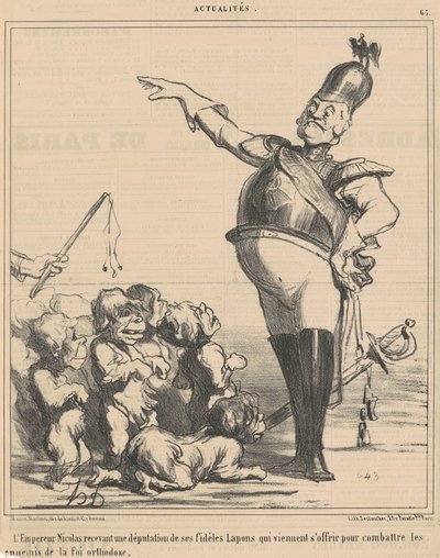 El emperador Nicolás recibiendo una delegación... de Honoré Daumier