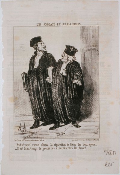 Los Abogados y los Litigantes- ¡Por fin! Hemos obtenido la separación de bienes de Honoré Daumier