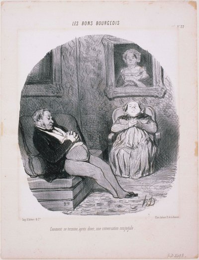 Los Buenos Burgueses- Cómo termina... Una conversación conyugal de Honoré Daumier