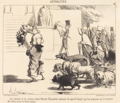 Los Caniches y los Rentistas Felicitando a la Asamblea de Honoré Daumier