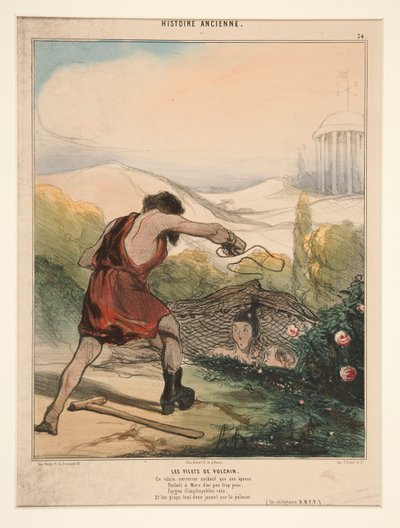 Redes de Vulcano. Este travieso cerrajero sabiendo que su esposa de Honoré Daumier