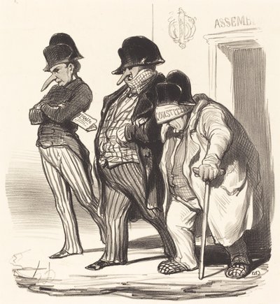 Los Periódicos Napoleónicos saliendo de la Asamblea Nacional de Honoré Daumier