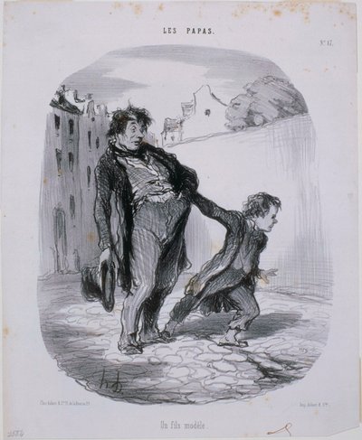 Los Papás- Un hijo modelo de Honoré Daumier