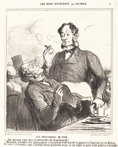Las Políticas del Café de Honoré Daumier