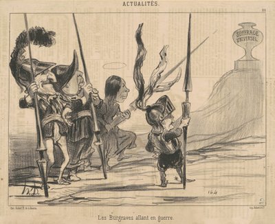 Los burgraves yendo a la guerra de Honoré Daumier