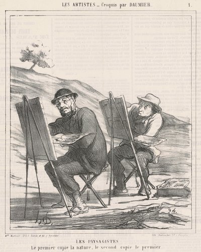Los paisajistas. El primero copia la naturaleza de Honoré Daumier