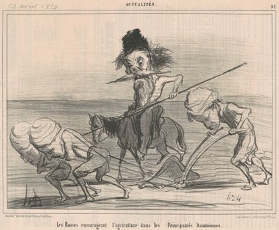 Los rusos alentando la agricultura de Honoré Daumier