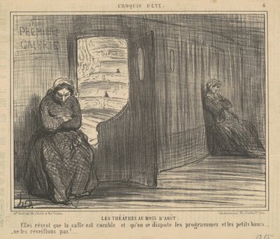 Los teatros en el mes de agosto de Honoré Daumier