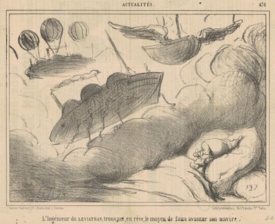 El ingeniero del Leviatán encontrando, en sueños de Honoré Daumier
