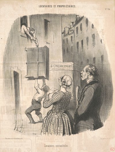 Inquilinos noctámbulos de Honoré Daumier