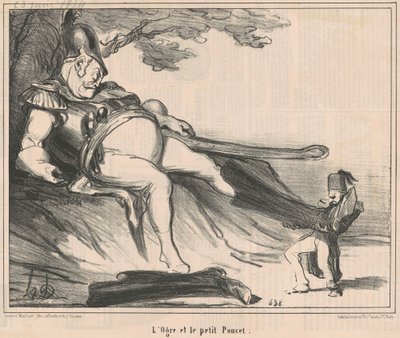 El ogro y el pequeño Pulgarcito de Honoré Daumier