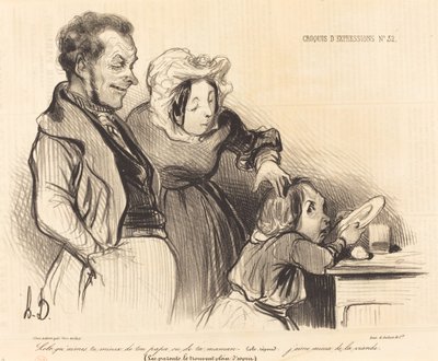 Lolo, ¿qué prefieres, a tu papá o a tu mamá...? de Honoré Daumier
