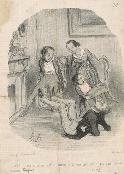 ¡Lolo!... ¿quieres dejar la silla tranquila? de Honoré Daumier