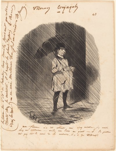 Mi Mujer Me Dijo: Espérame Cinco Minutos... de Honoré Daumier