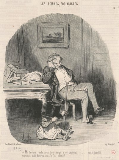 Mi esposa se queda mucho tiempo en ese banquete... de Honoré Daumier