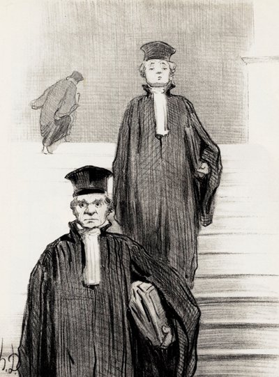 Escalera principal del Palacio de Justicia, 1848 de Honoré Daumier