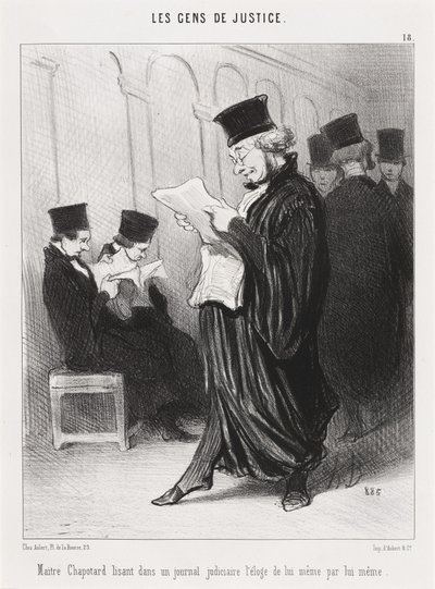Maître Chapotard leyendo... el elogio de sí mismo... de Honoré Daumier