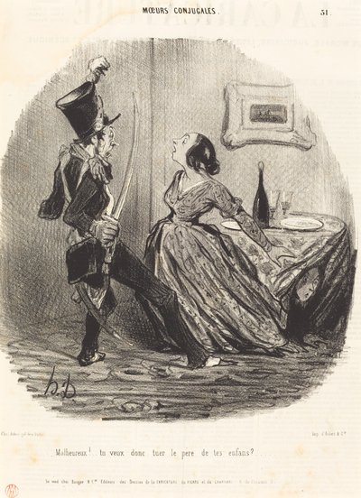 ¡Desgraciado! ¿quieres matar al padre de tus hijos? de Honoré Daumier
