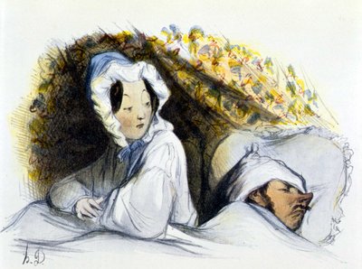 Hombre y mujer en la cama: 