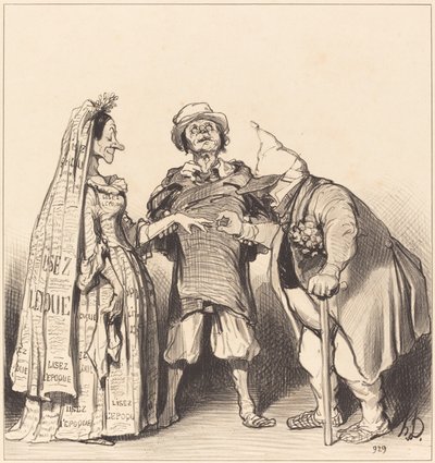 Matrimonio de la Época y el Constitucional de Honoré Daumier