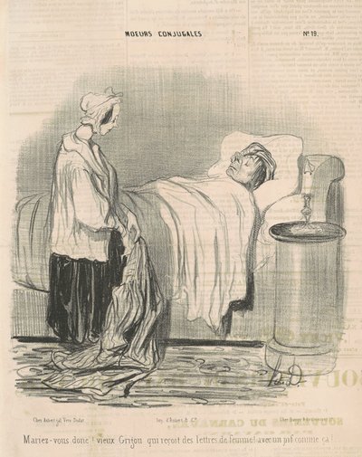 Cásate entonces! viejo Grigou... de Honoré Daumier