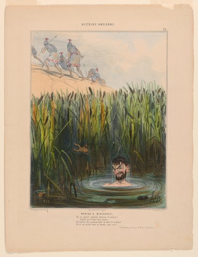 Mario en Minturnes, lámina 21 de la Historia Antigua de Honoré Daumier