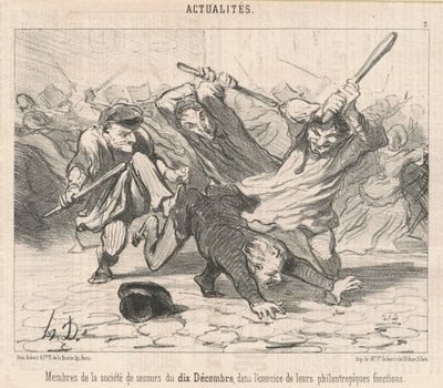 Miembros de la sociedad de socorro del Diez de Diciembre ... de Honoré Daumier